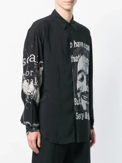 Shop Yohji Yamamoto Graphic Print Shirt In Black