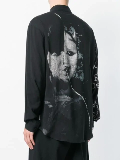 Shop Yohji Yamamoto Graphic Print Shirt In Black