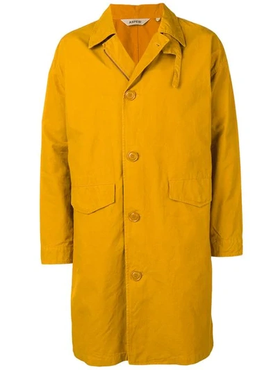 Shop Aspesi Commander Car Coat In Yellow