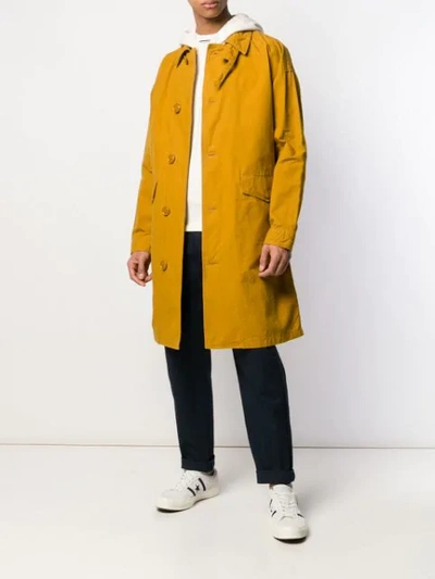 Shop Aspesi Commander Car Coat In Yellow