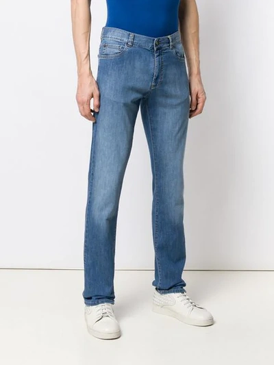 Shop Canali Slim-fit Jeans In Blue