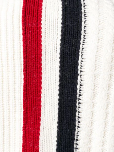 Shop Thom Browne Striped Knit Cardigan - Neutrals