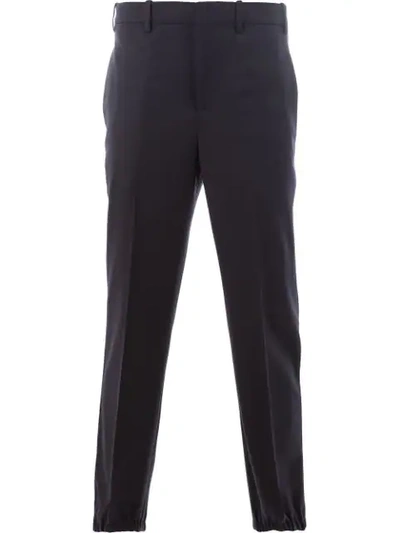 Shop Neil Barrett Tailored Fitted Trousers - Blue