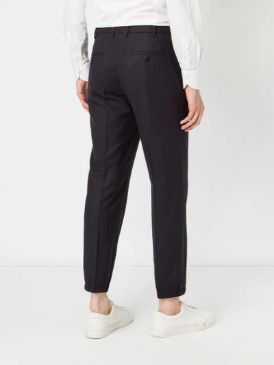 Shop Neil Barrett Tailored Fitted Trousers - Blue