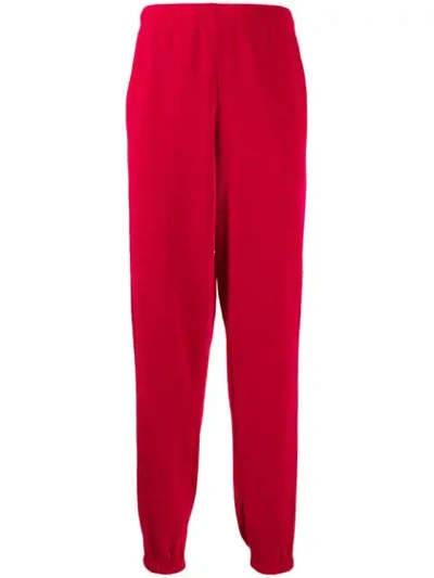 Shop Gucci Loose Chenille Jogging Trousers In Red