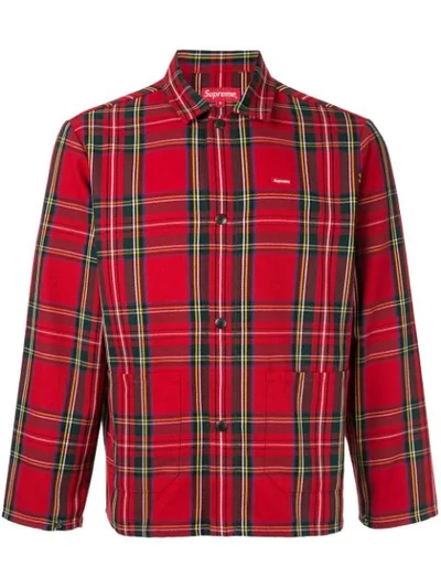 Supreme Tartan Flannel Shirt In Red | ModeSens