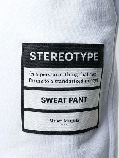 Shop Maison Margiela 'stereotype' Patch Jogging Trousers In White