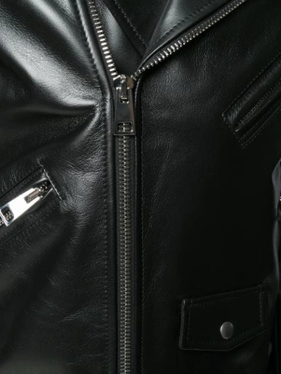 Shop Bottega Veneta Cropped Biker Jacket In Black