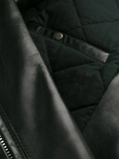Shop Bottega Veneta Cropped Biker Jacket In Black