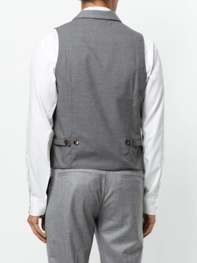 Shop Eleventy Buttoned Waistcoat In Grey