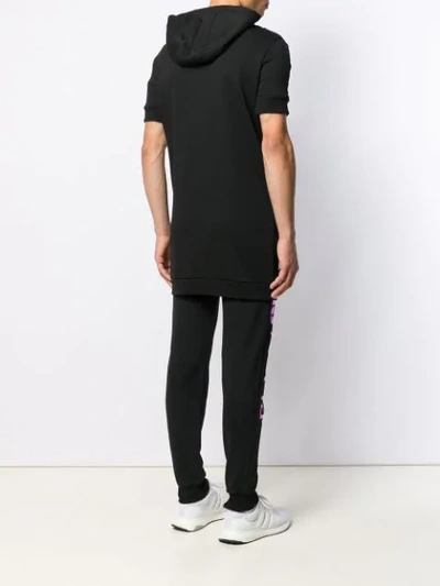 Shop Plein Sport Short-sleeve Hoodie In Black