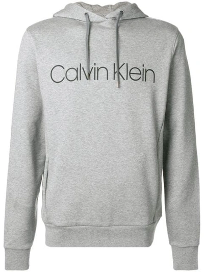 Shop Calvin Klein Jeans Est.1978 Logo Print Hoodie In Grey