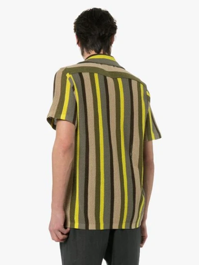 Shop Cmmn Swdn Striped Knit Shirt In Green
