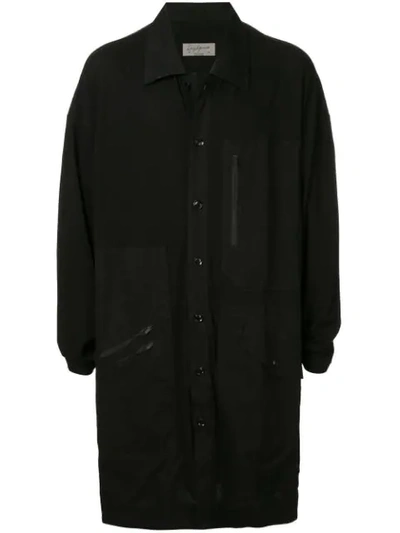 YOHJI YAMAMOTO 拉链口袋衬衫式夹克 - 黑色