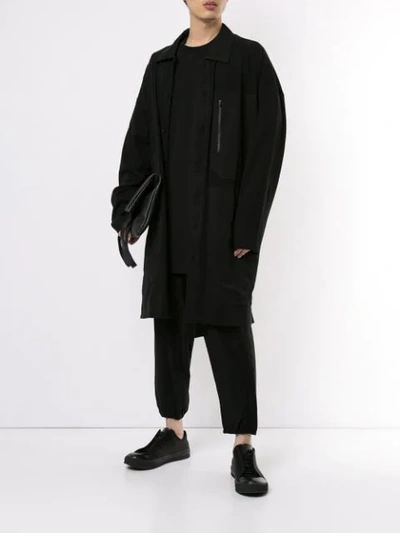 Shop Yohji Yamamoto Zip Pockets Shirt Jacket In Black