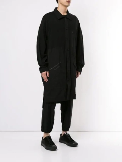 YOHJI YAMAMOTO 拉链口袋衬衫式夹克 - 黑色