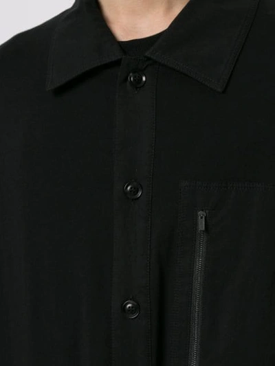 YOHJI YAMAMOTO 拉链口袋衬衫式夹克 - 黑色