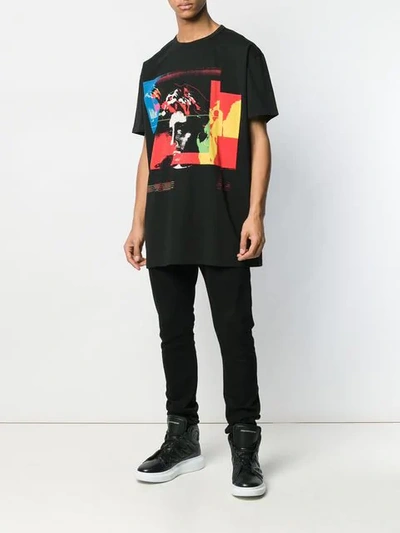 Shop Balmain Graphic Print T-shirt In Black