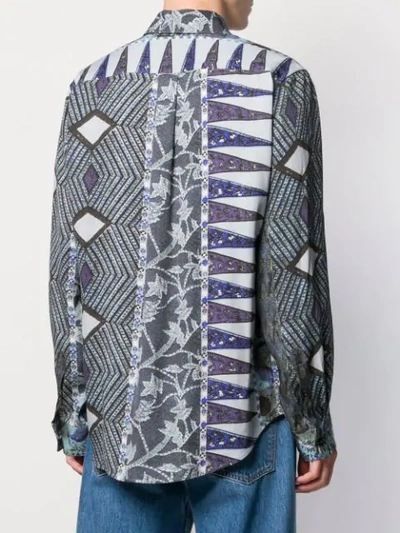 Shop Martine Rose Contrast Print Shirt In Blue