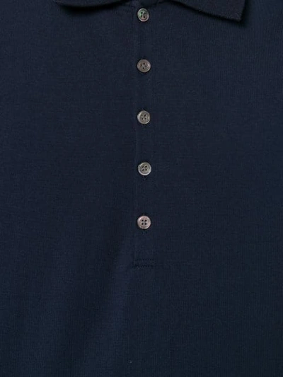 Shop Thom Browne Button Polo Shirt In Blue