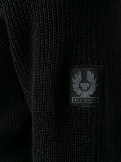 Shop Belstaff Knitted Zip In Black
