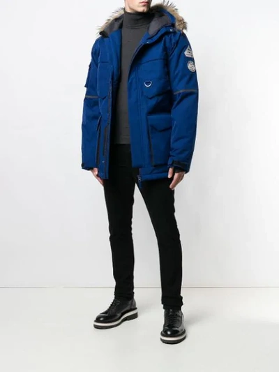 Shop Pyrenex Hooded Parka Coat In Blue