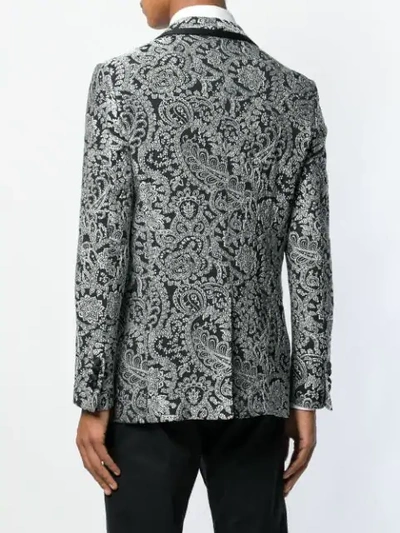Billionaire Jacquard Button Blazer - Black In Black