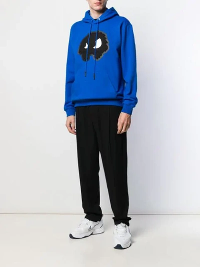Shop Mcq By Alexander Mcqueen Chester Monster Hoodie In Blue