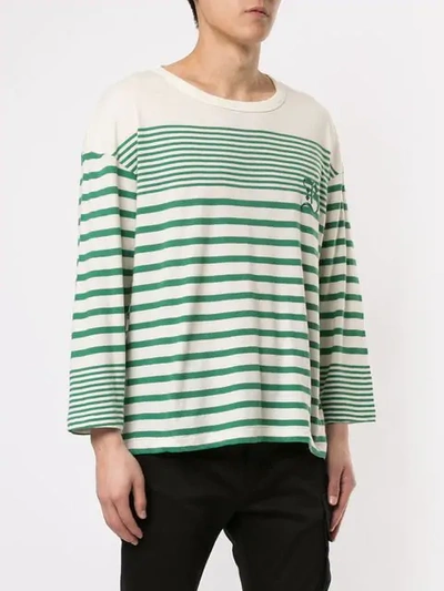 Shop Undercover Green Striped Top In White