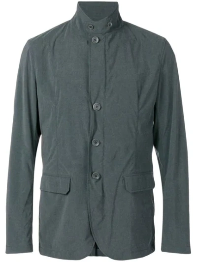 HERNO BUTTONED HIGH NECK JACKET - 灰色