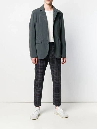 HERNO BUTTONED HIGH NECK JACKET - 灰色