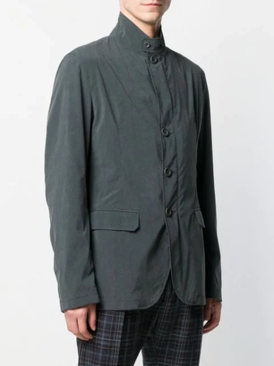 HERNO BUTTONED HIGH NECK JACKET - 灰色