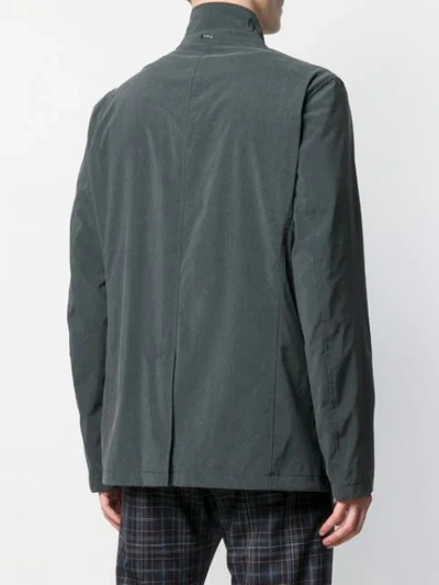 HERNO BUTTONED HIGH NECK JACKET - 灰色