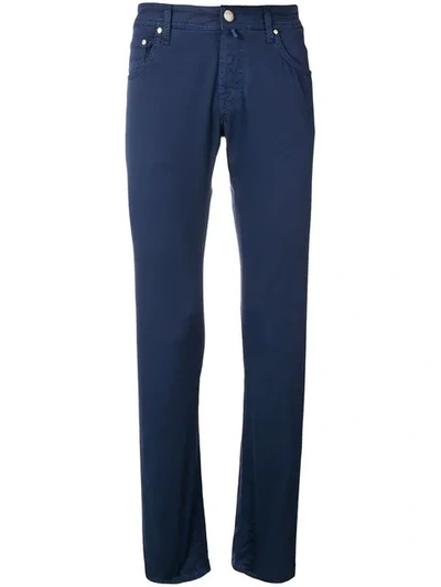 Shop Jacob Cohen Slim Fit Chinos In Blue