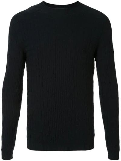 Shop Giorgio Armani Croc Jacquard Jumper In Black