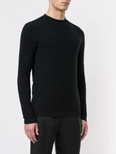 Shop Giorgio Armani Croc Jacquard Jumper In Black