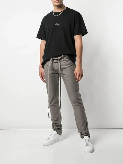 Shop Fear Of God Tie Waist Trousers In Grey