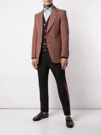 Shop Gucci Gg Jacquard Jacket In Red