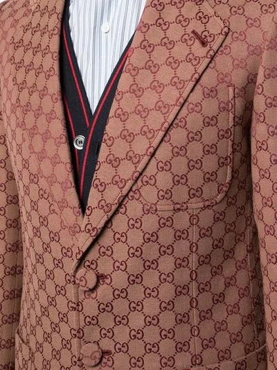 Shop Gucci Gg Jacquard Jacket In Red