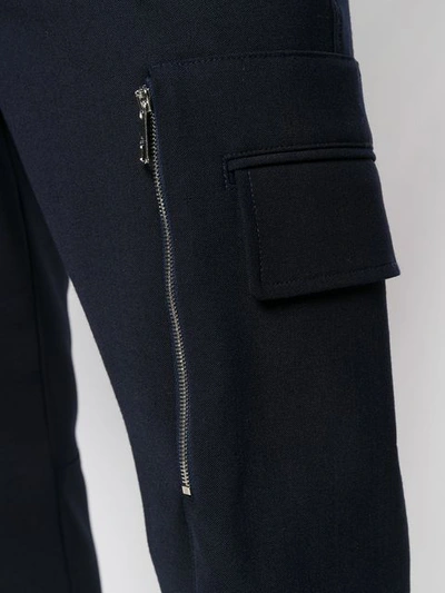 Shop Neil Barrett Cropped Side Pocket Trousers - Blue