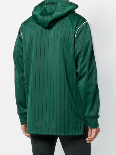 Shop Diesel Black Gold Striped Hooded Sweatshirt In Green