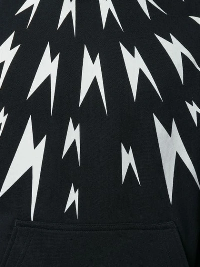 Shop Neil Barrett Thunder Bolt Print Hoodie In Black