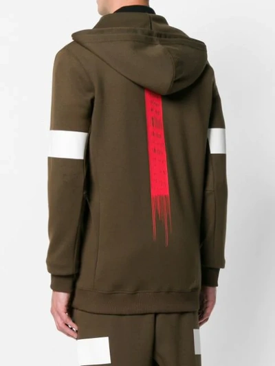 Shop Damir Doma X Lotto Placement Striped Hoodie In Green