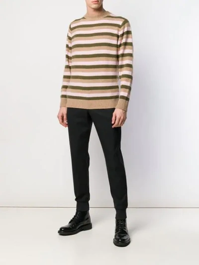 Shop The Elder Statesman Inch Stripe Sweater In Neutrals