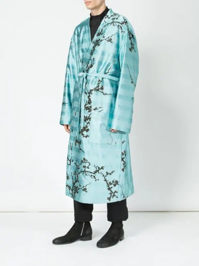 Shop Haider Ackermann Floral Print Coat - Blue