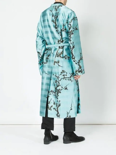 Shop Haider Ackermann Floral Print Coat - Blue