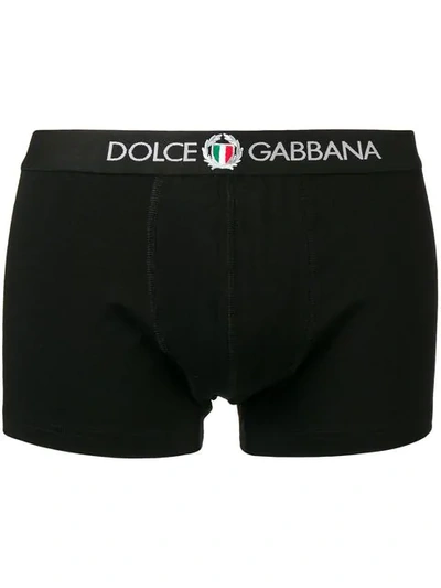 Shop Dolce & Gabbana Fitted Boxers In Black