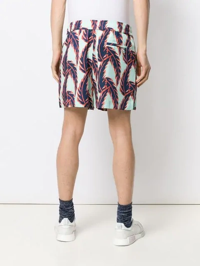 Shop You As Leaf Print Track Shorts In Green