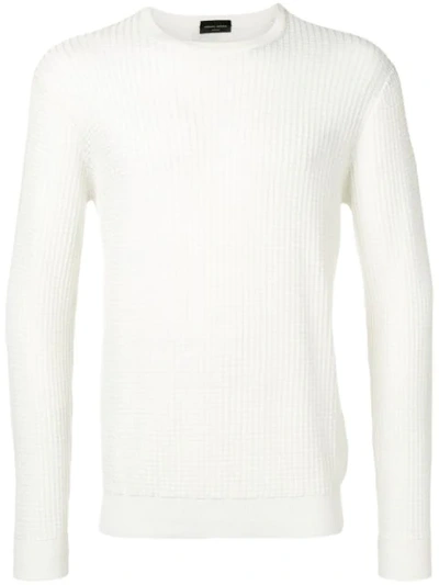 Shop Roberto Collina Geometric Patterned Jumper In White