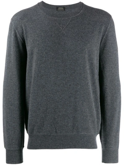 Shop Z Zegna Fine Knit Sweater In Grey